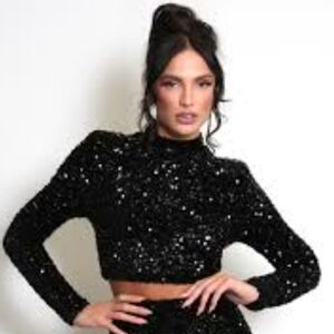 DKNY 🖤✨ Black Sequin Blouse